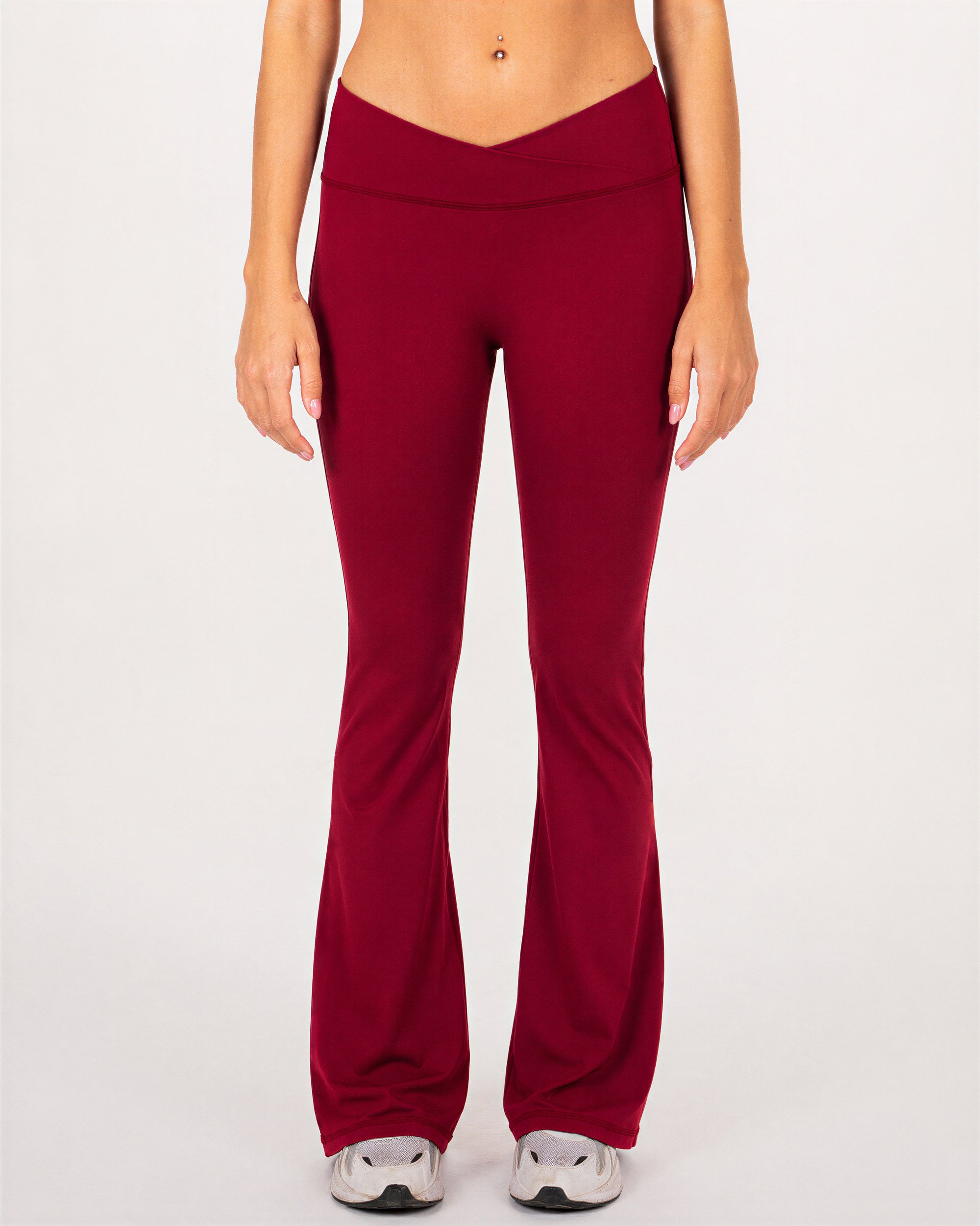 Crossed Waist Flare Pants