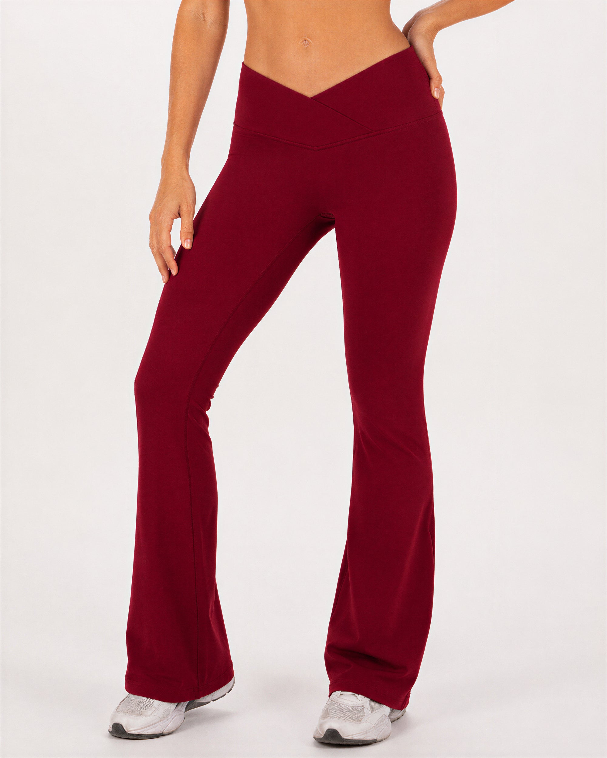 Crossed Waist Flare Pants