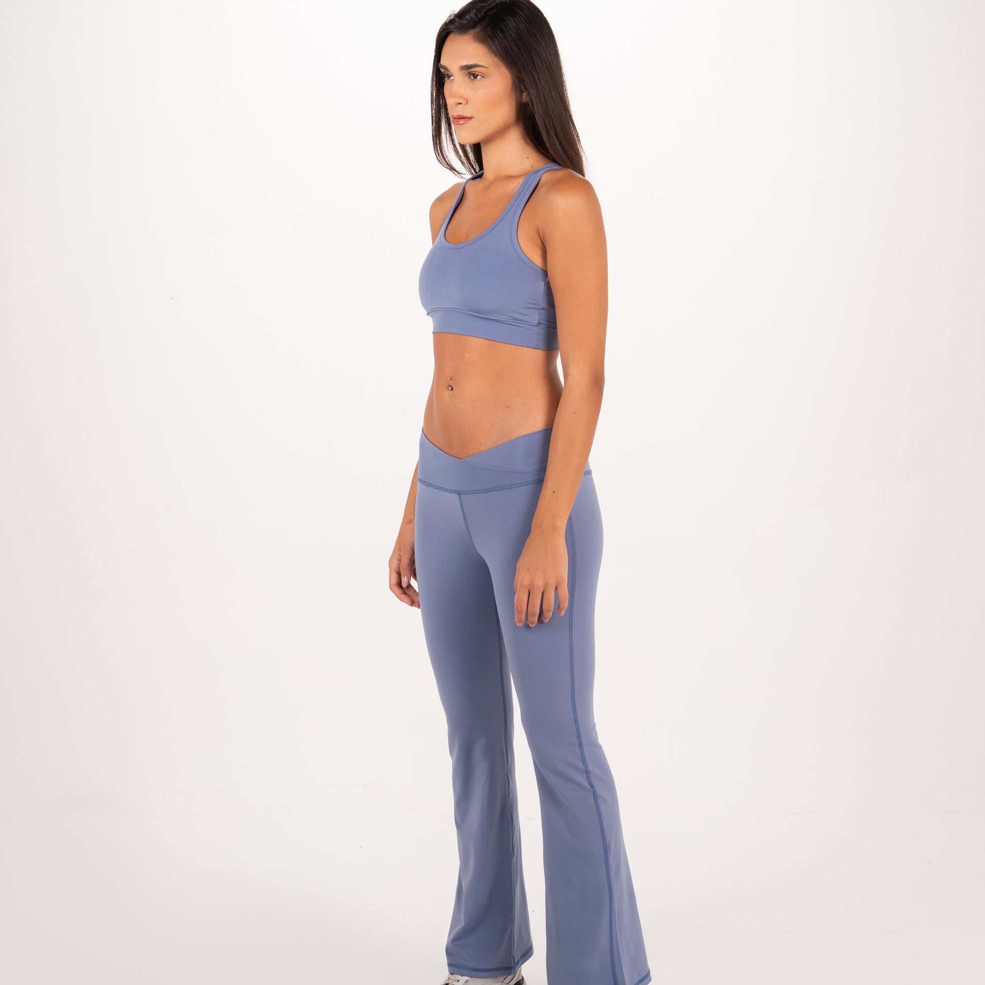 Crossed Waist Flare Pants